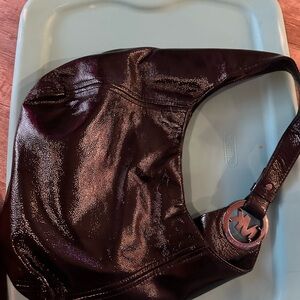 Shiny Black Shoulder Bag